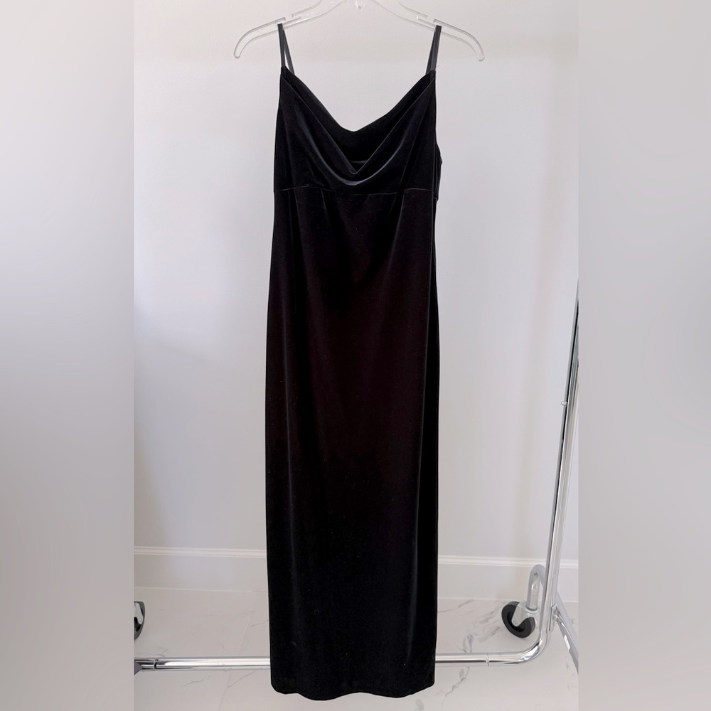 Ann Taylor Loft Dark Cerulean PETITE Full Length Velvet Dress